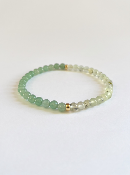 4mm Green Aventurine + Prehnite Stretch Bracelet