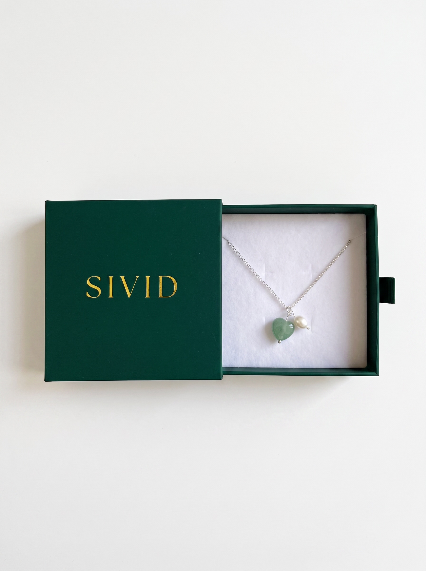 Green Aventurine Heart and Baroque Pearl Necklace