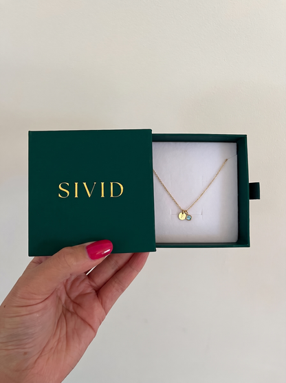 Personalized Birth Month and Initial Pair Necklace