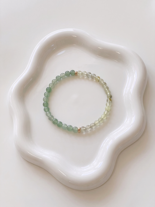 4mm Green Aventurine + Prehnite Stretch Bracelet