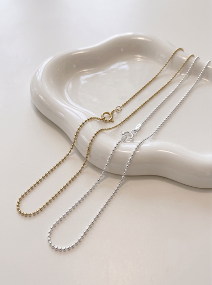 Gold or Silver Ball Chain Necklace