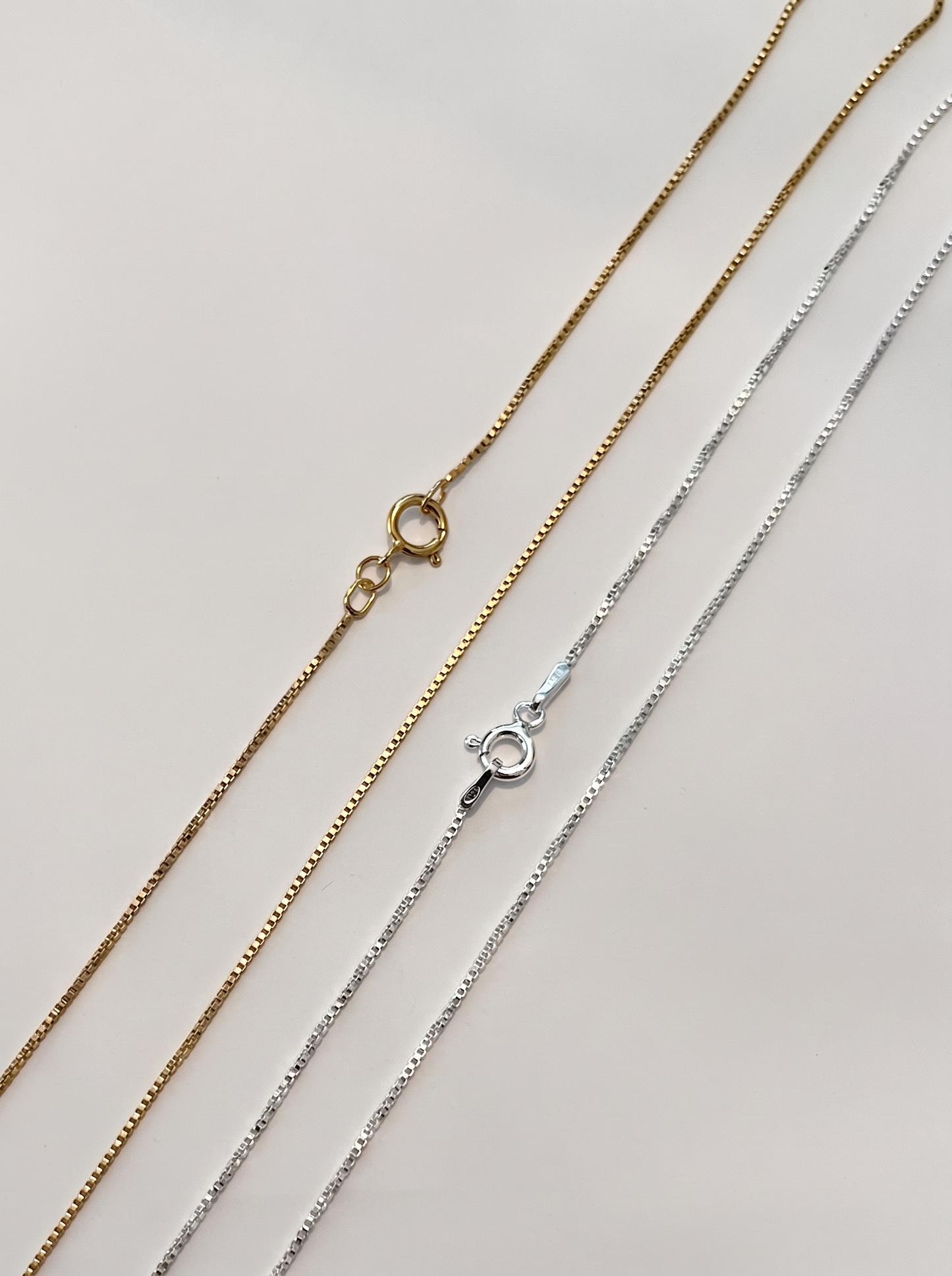 Gold or Silver Box Chain Necklace