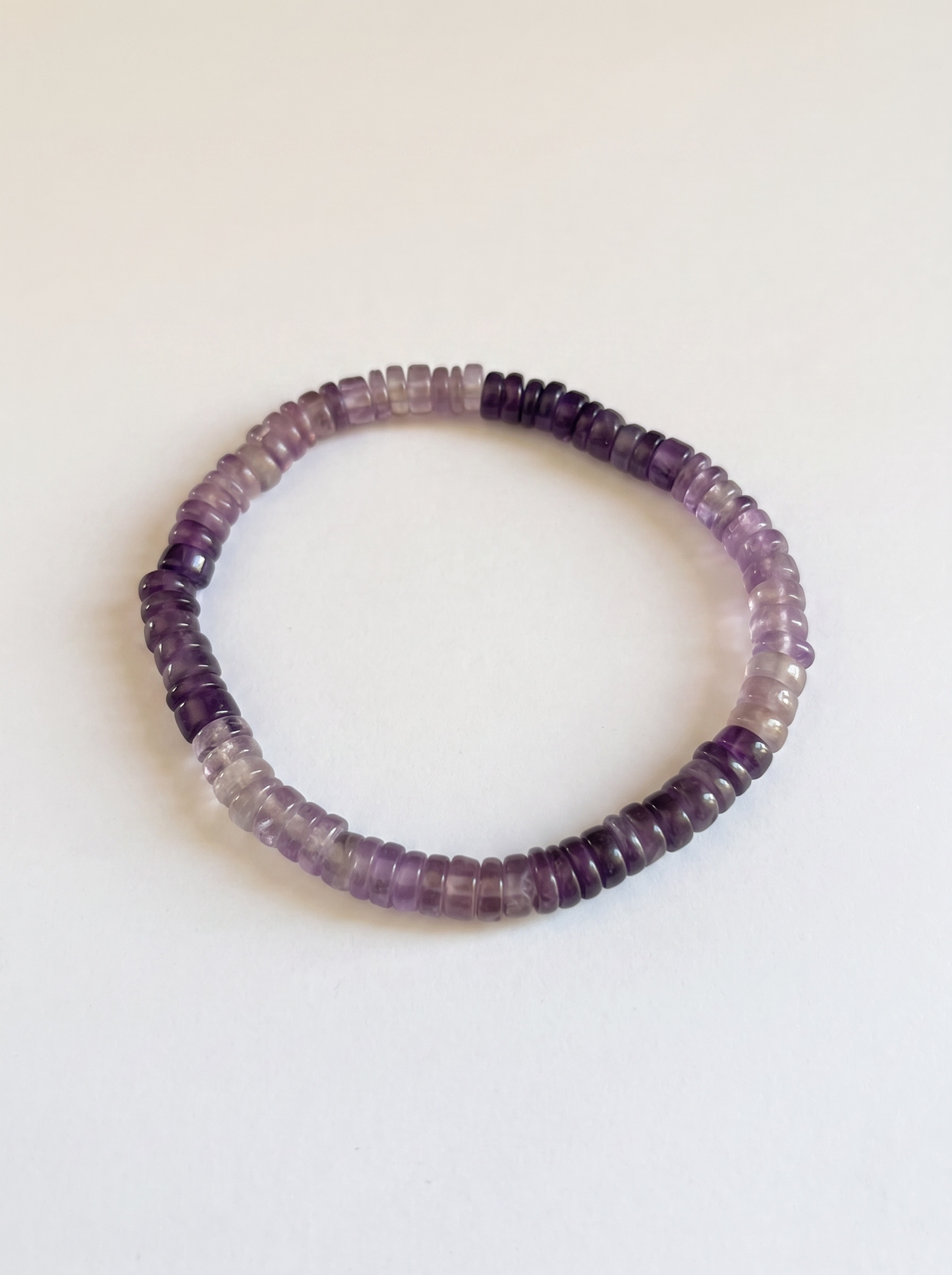 Ombre Amethyst Heishi Stretch Bracelet
