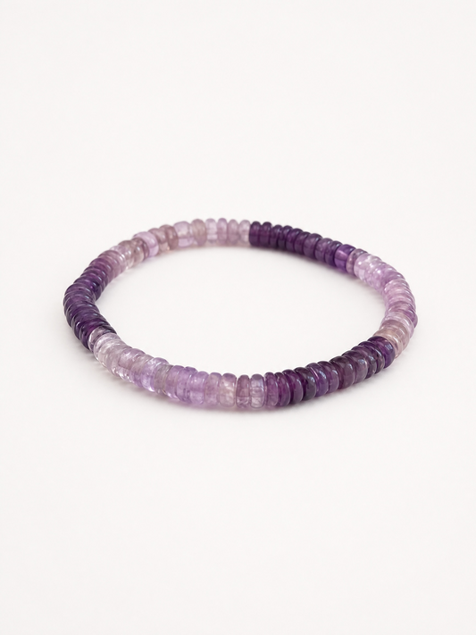 Ombre Amethyst Heishi Stretch Bracelet
