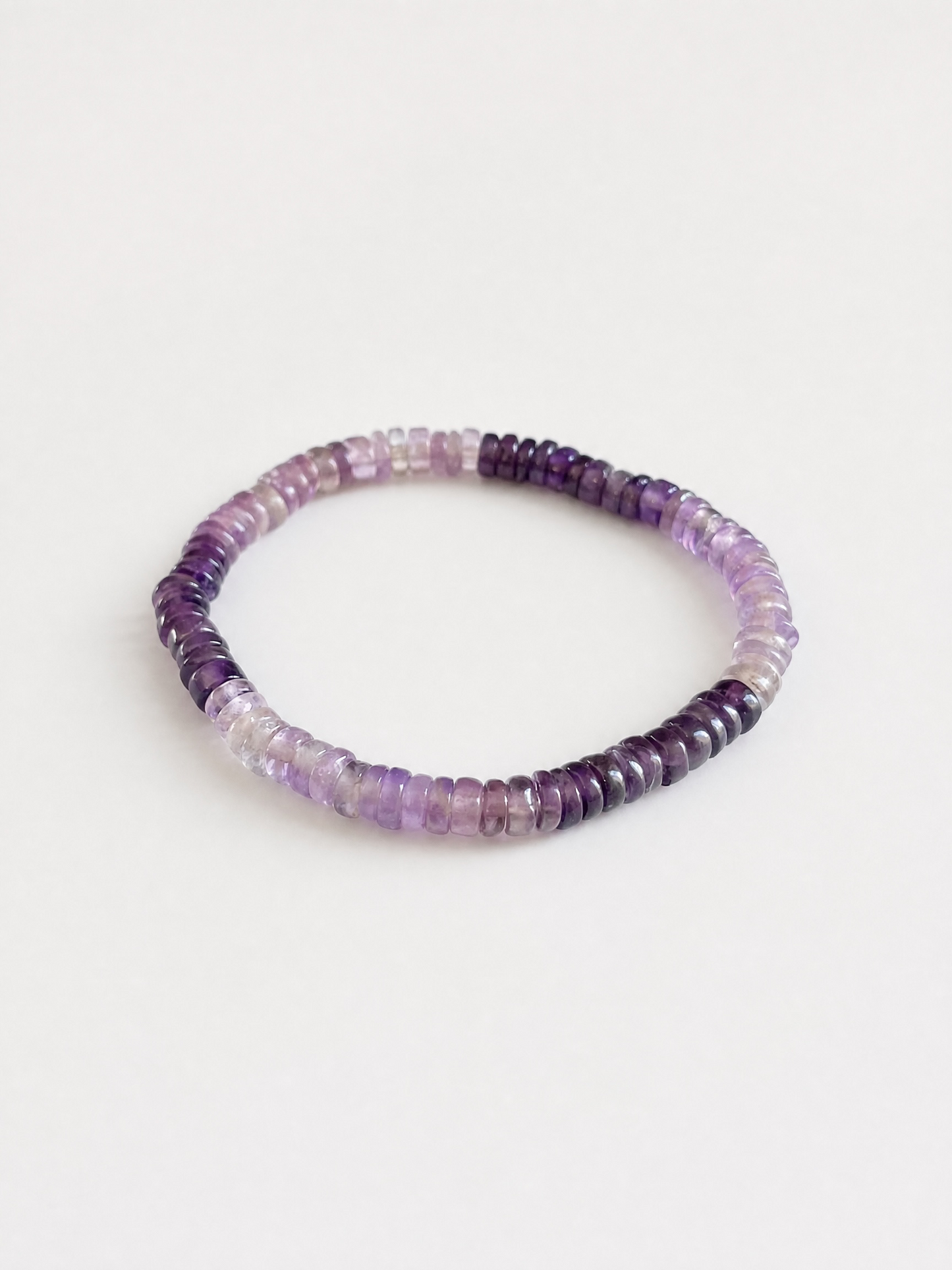 Ombre Amethyst Heishi Stretch Bracelet