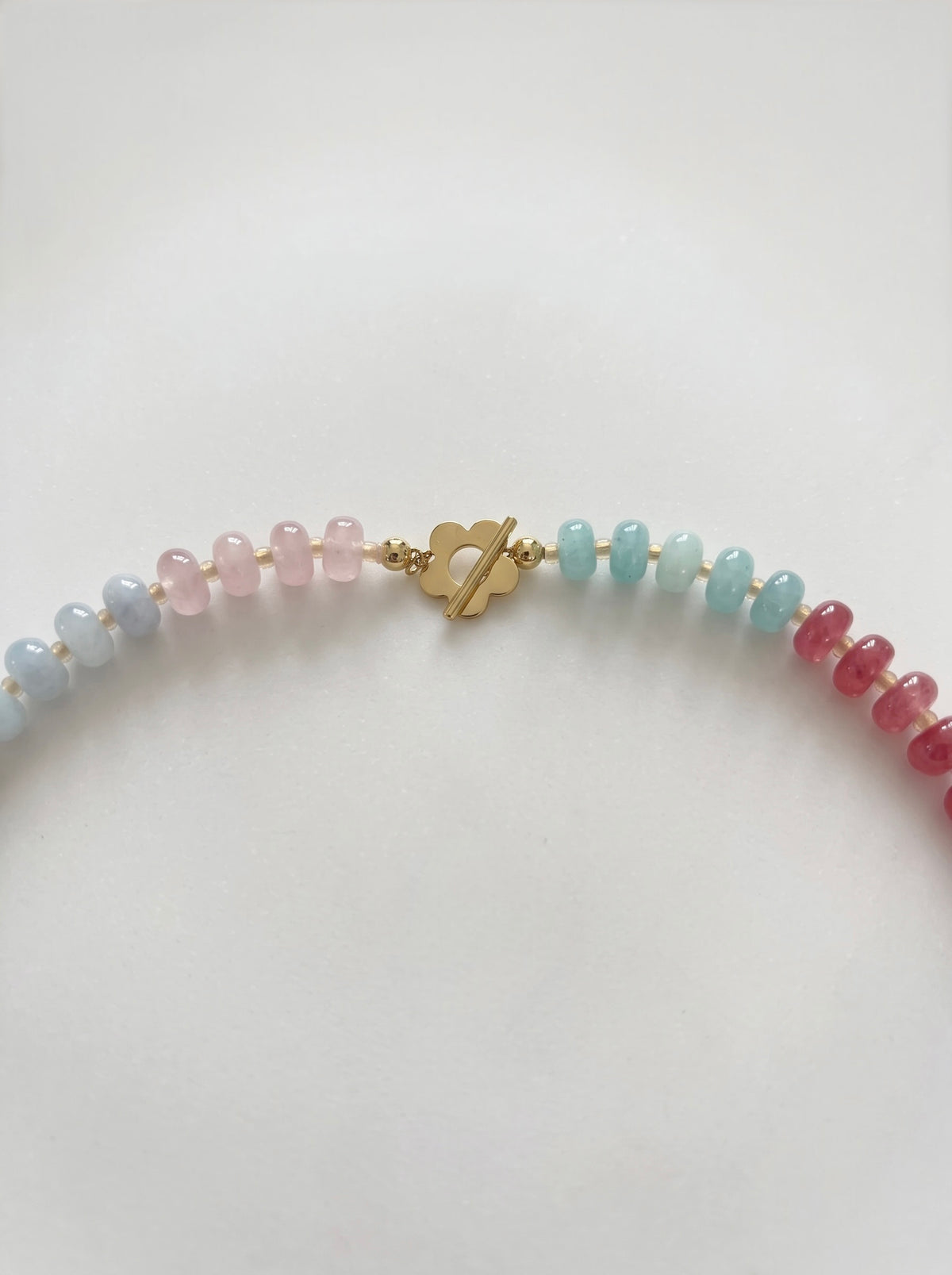 Sweet Berry Beaded Necklace with Flower Toggle Clasp