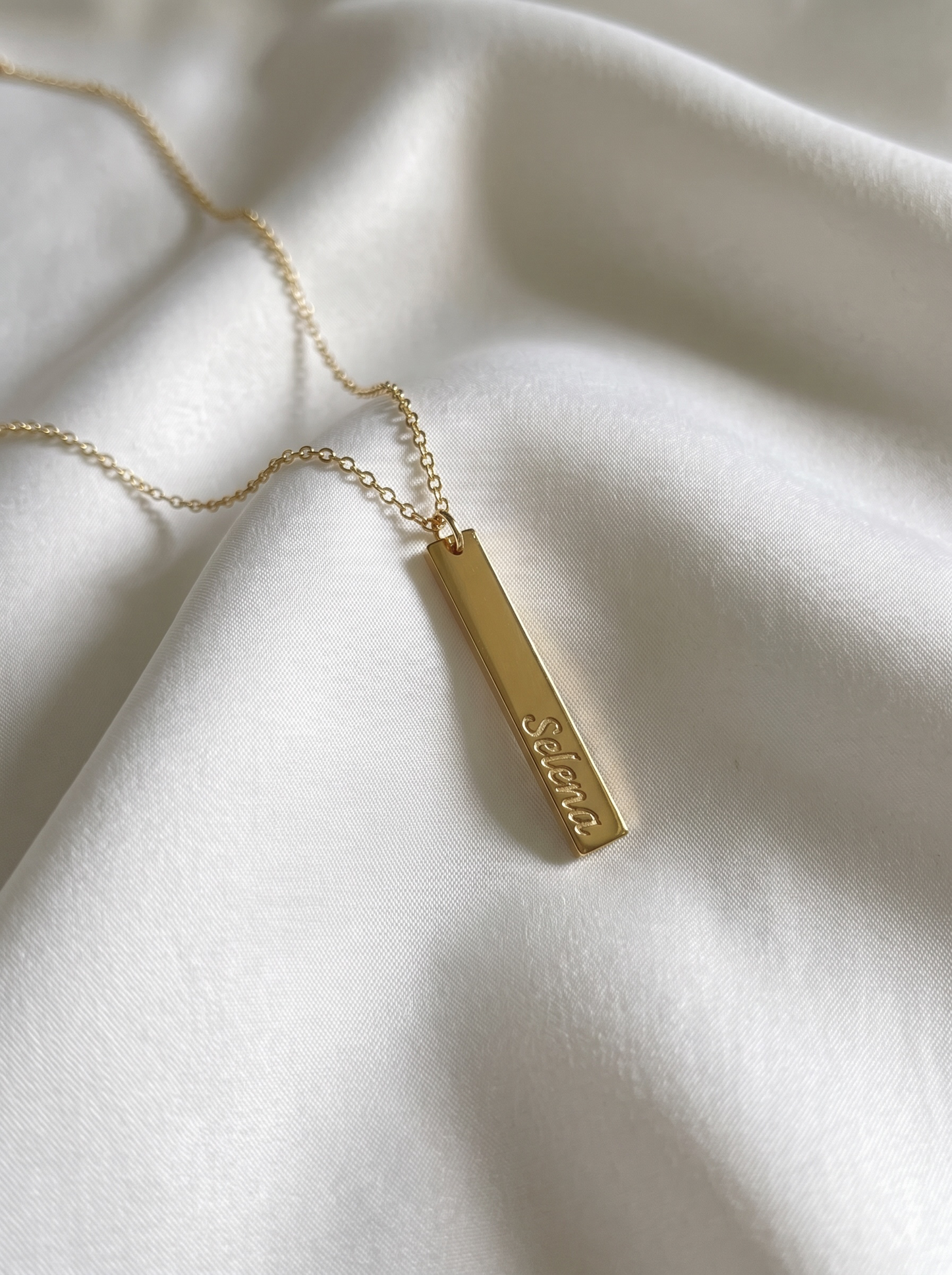 14k Gold Filled Bar Necklace with Custom Engraving