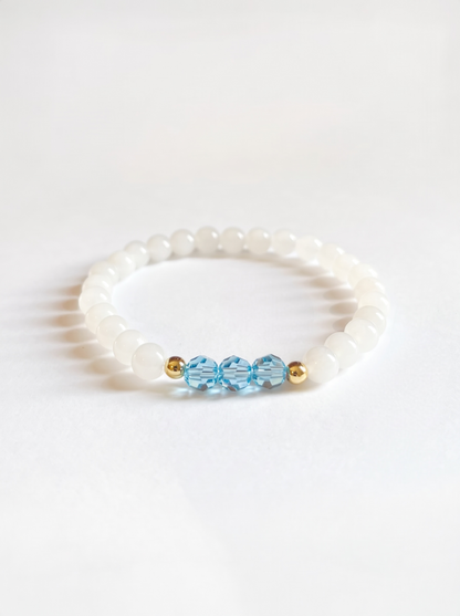 Swarovski March/Aquamarine Birth Month Stretch Bracelet