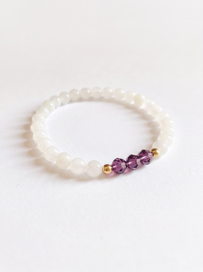 Swarovski February/Amethyst Birth Month Stretch Bracelet