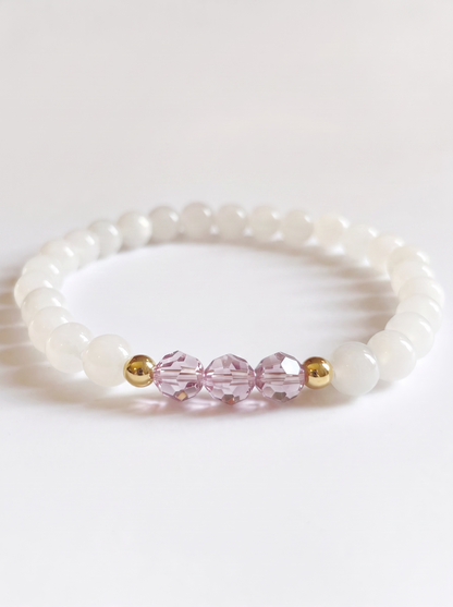 Swarovski June/Light Amethyst Birth Month Stretch Bracelet