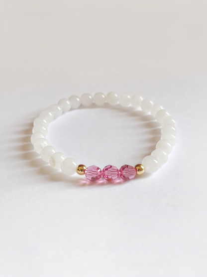 Swarovski October Rose Birth Month Stretch Bracelet