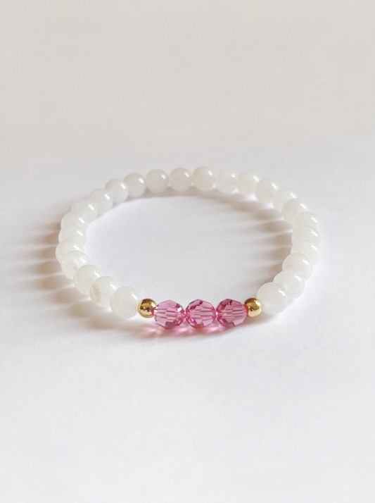 Swarovski October Rose Birth Month Stretch Bracelet