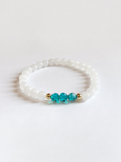 Swarovski December Blue Zircon Birth Month Stretch Bracelet