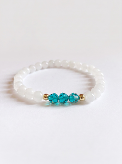Swarovski December Blue Zircon Birth Month Stretch Bracelet