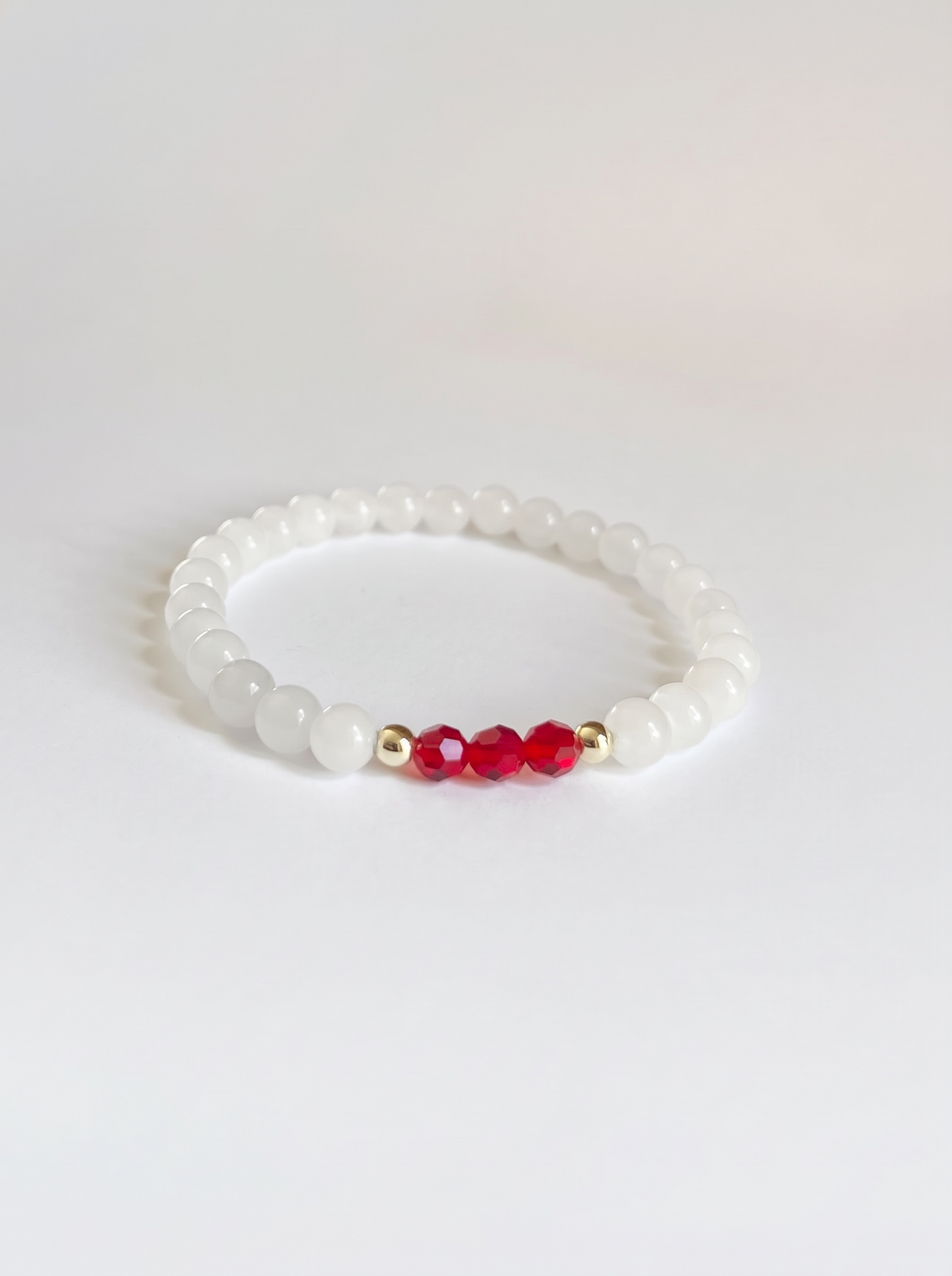 Swarovski July Light Siam Birth Month Stretch Bracelet