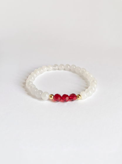 Swarovski January Siam Birth Month Stretch Bracelet