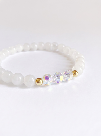 Swarovski April Clear AB Birth Month Stretch Bracelet