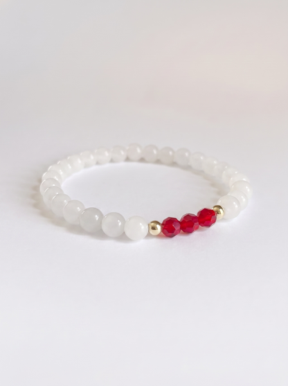 Swarovski July Light Siam Birth Month Stretch Bracelet