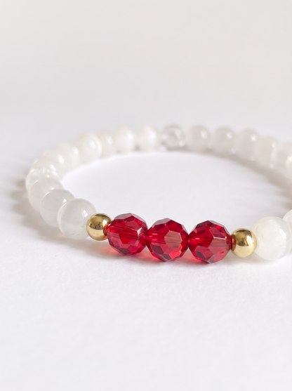 Swarovski January Siam Birth Month Stretch Bracelet