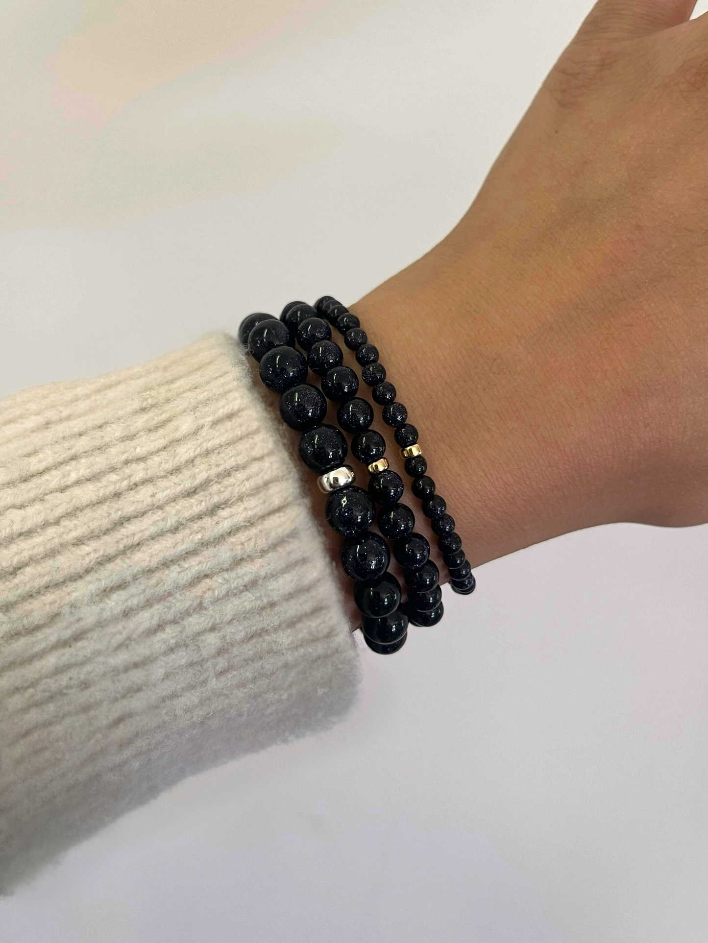 Blue Sandstone Stretch Bracelet