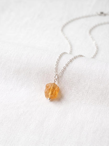 Natural Grade AAA Raw Citrine Necklace