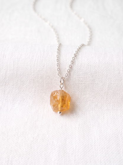 Natural Grade AAA Raw Citrine Necklace