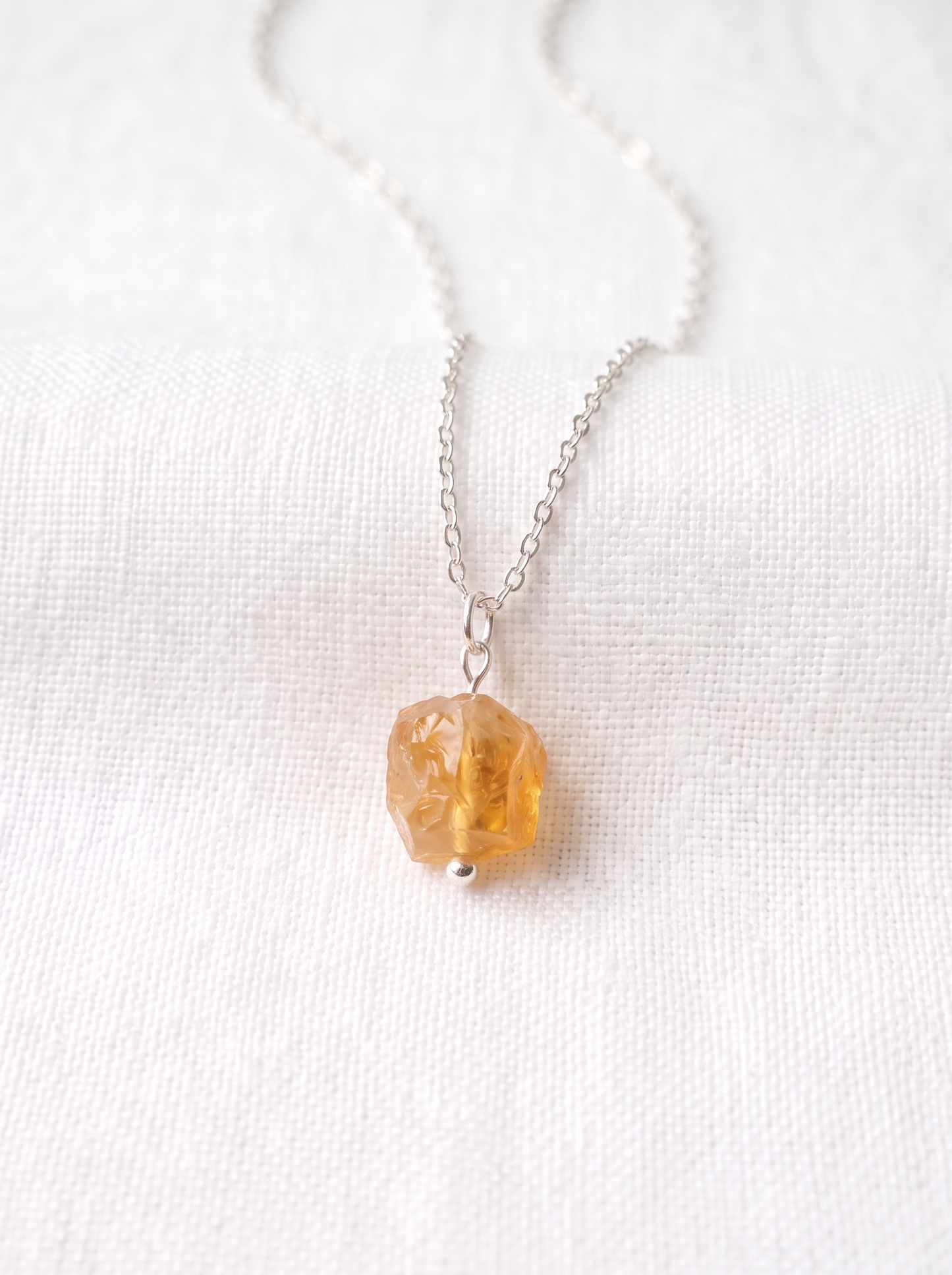 Natural Grade AAA Raw Citrine Necklace