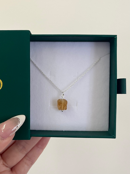 Natural Grade AAA Raw Citrine Necklace