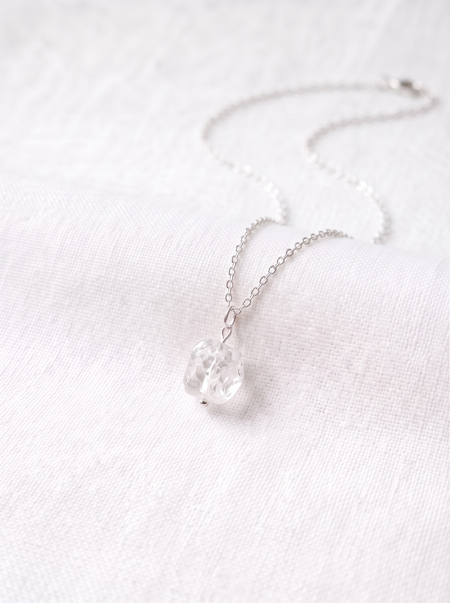 Natural Grade AAA Raw Clear Quartz Necklace