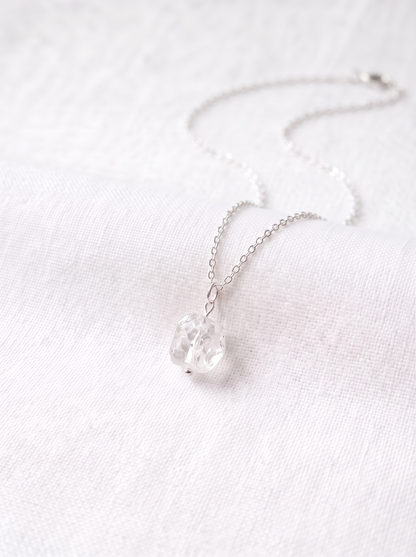 Natural Grade AAA Raw Clear Quartz Necklace