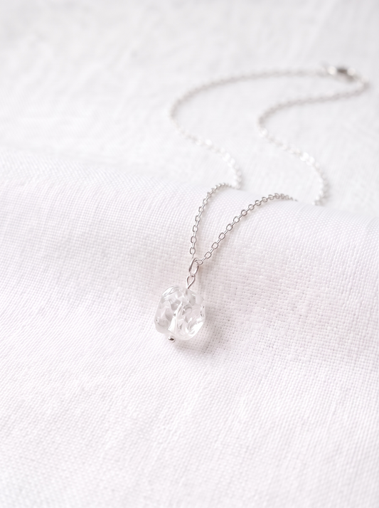 Natural Grade AAA Raw Clear Quartz Necklace