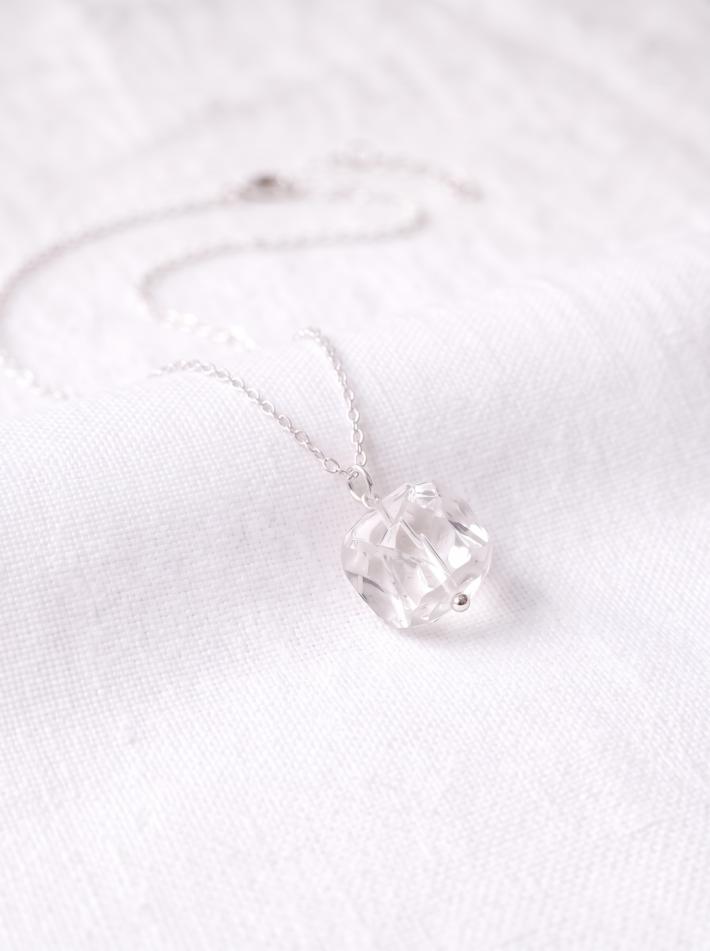 Natural Grade AAA Raw Clear Quartz Necklace