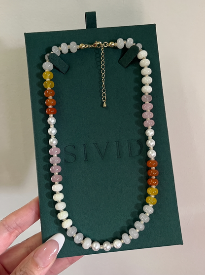 Candy Corn Beaded Necklace