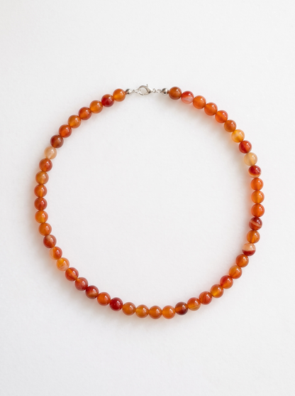 8mm Carnelian Necklace