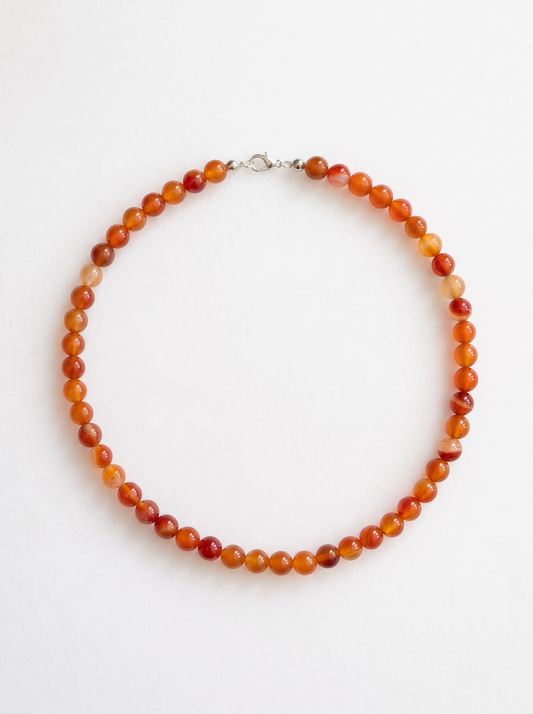 8mm Carnelian Necklace