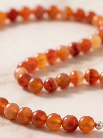 8mm Carnelian Necklace