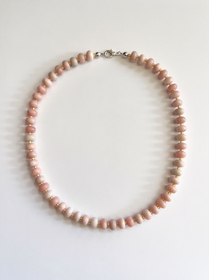 Pink Opal Beaded Necklace
