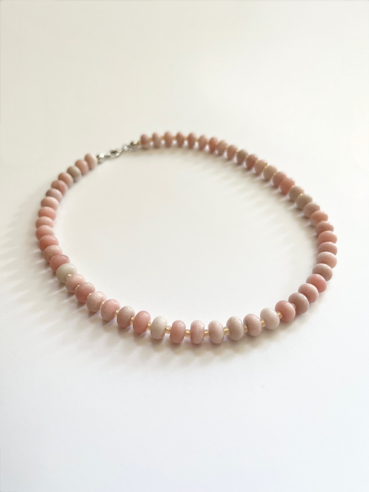 Pink Opal Beaded Necklace