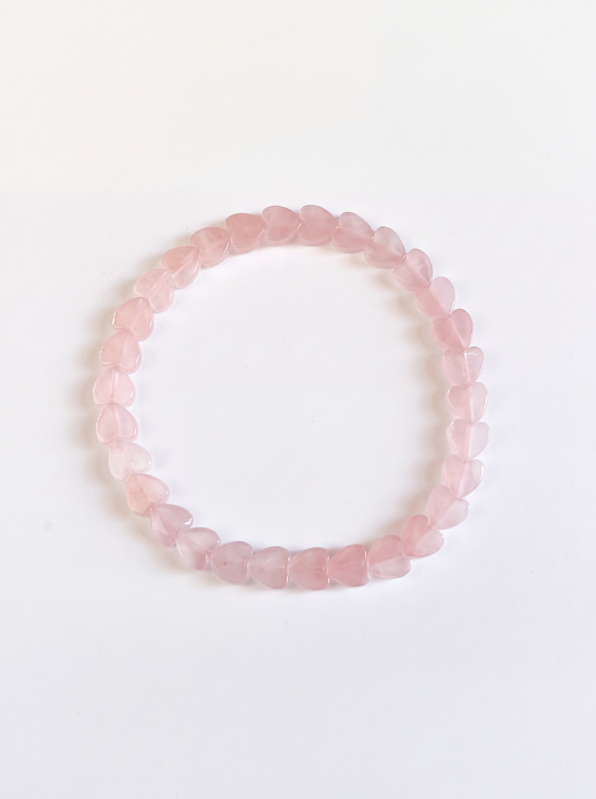 Heart Shaped Rose Quartz Stretch Bracelet