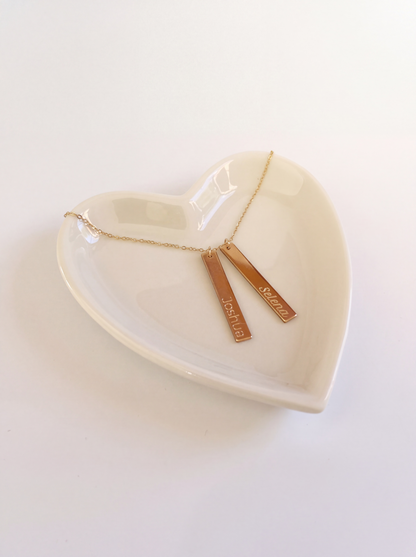 14k Gold Filled Set of 2 Bars Necklace with Custom Engraving