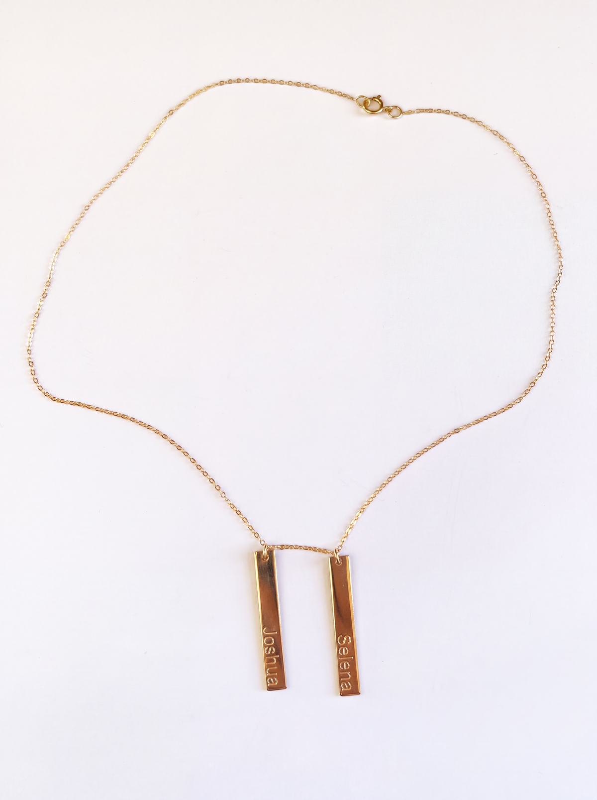 14k Gold Filled Set of 2 Bars Necklace with Custom Engraving