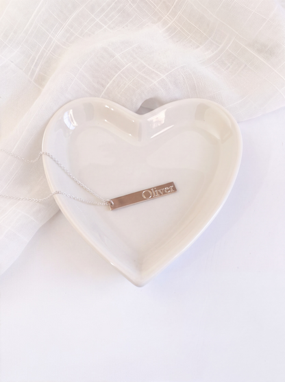 Sterling Silver Bar Necklace with Custom Engraving