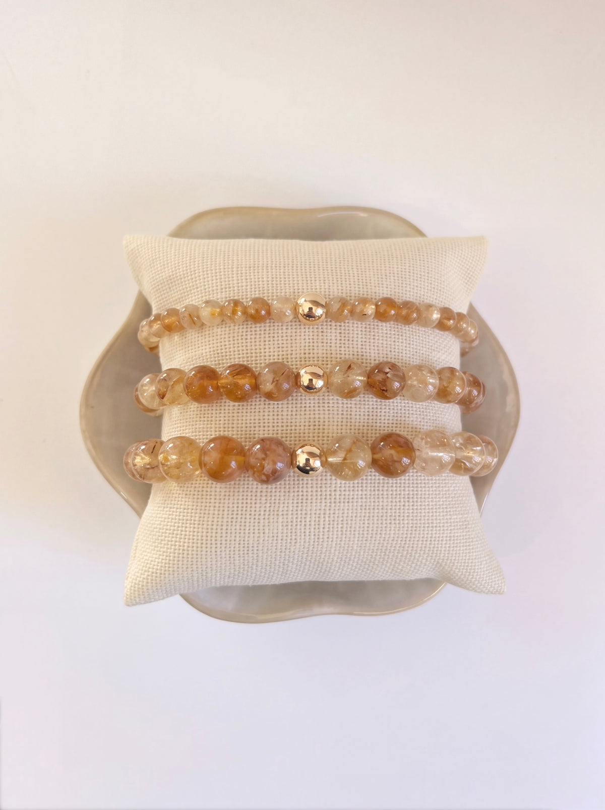 Citrine Stretch Bracelet with Gold or Silver