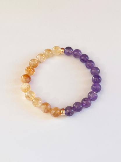 Amethyst + Citrine Stretch Bracelet