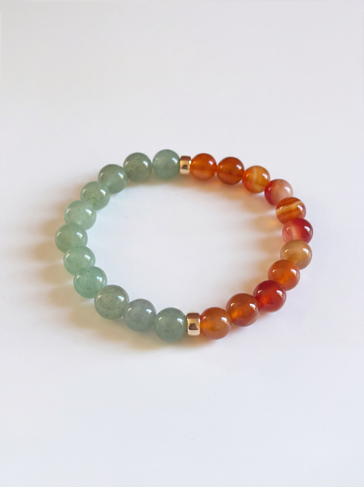 Carnelian + Green Aventurine Stretch Bracelet