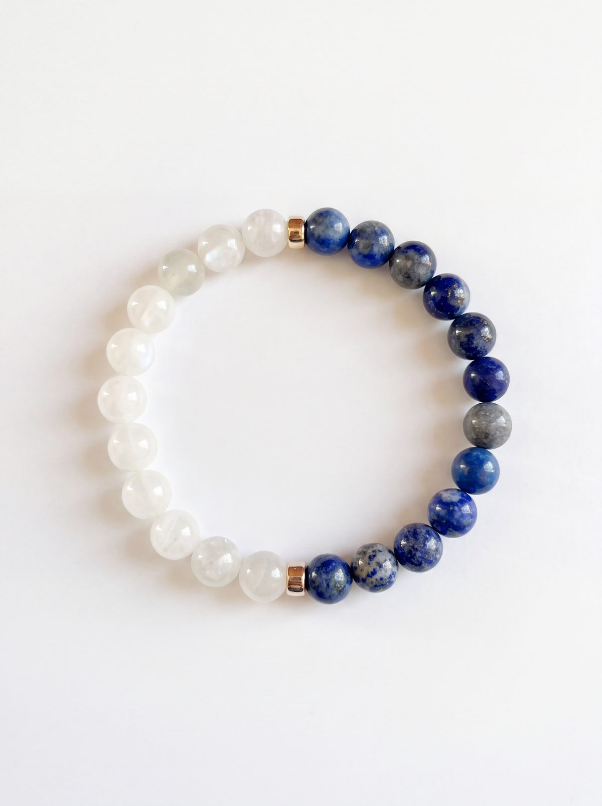 Lapis Lazuli + White Moonstone Stretch Bracelet