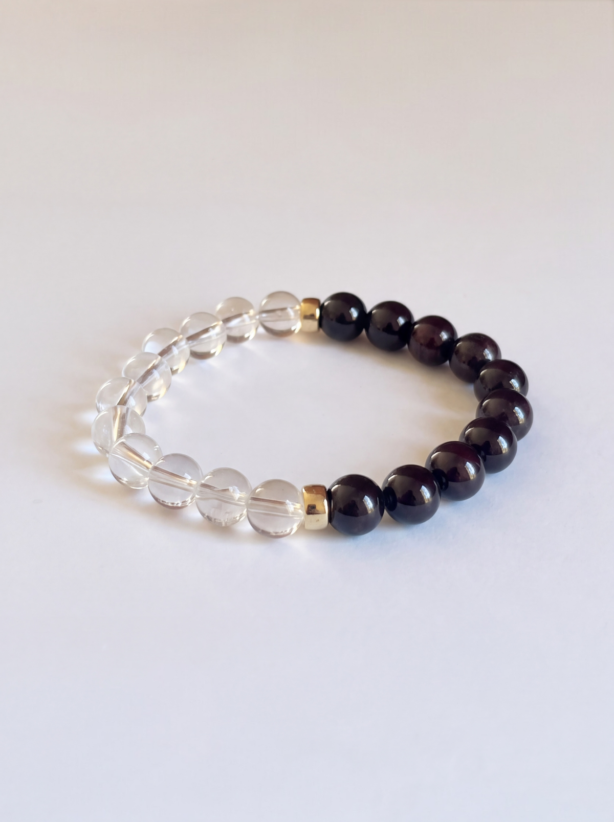 Clear Quartz + Garnet Stretch Bracelet