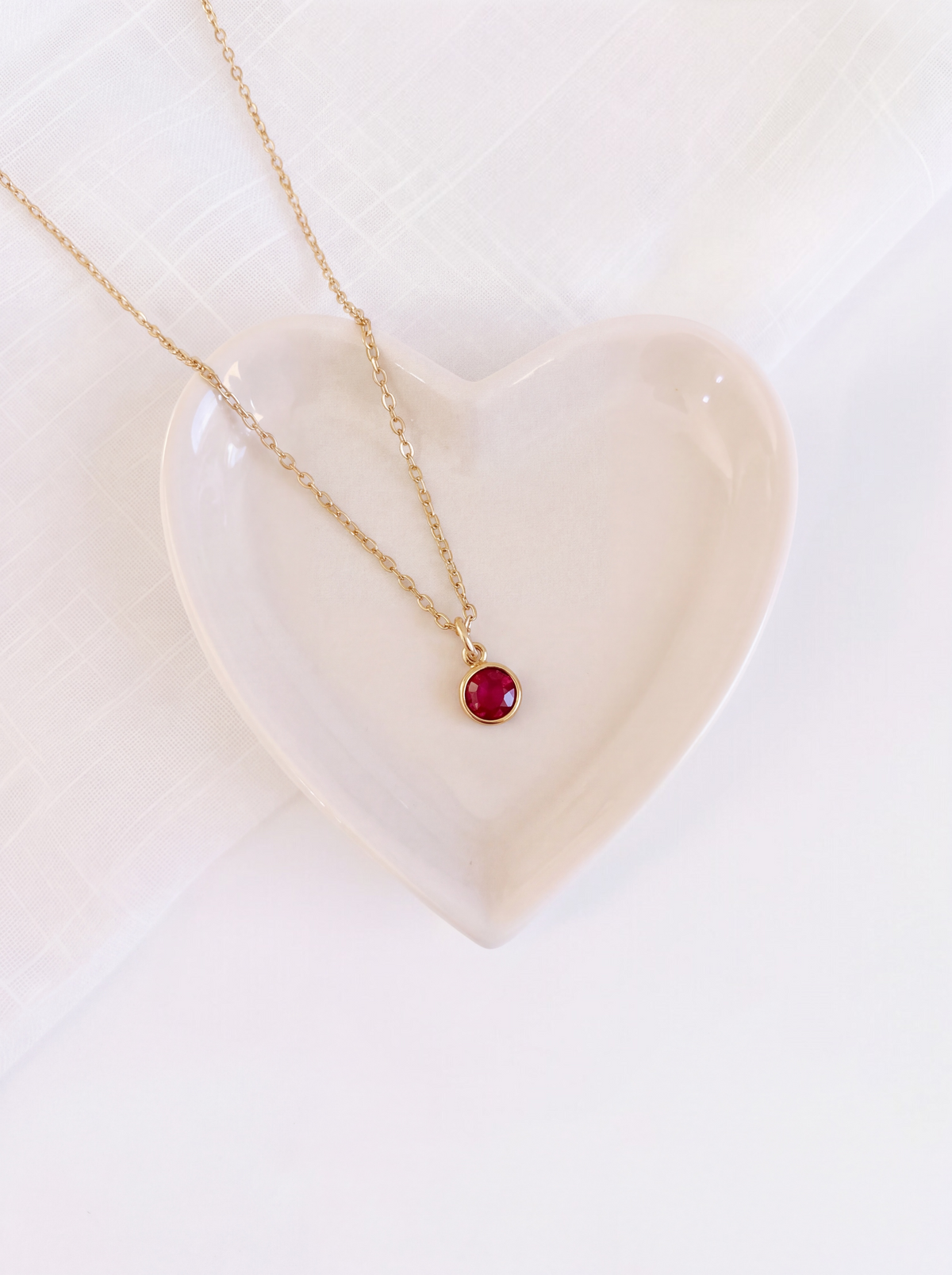 January - Siam, Swarovski Birth Month Necklace