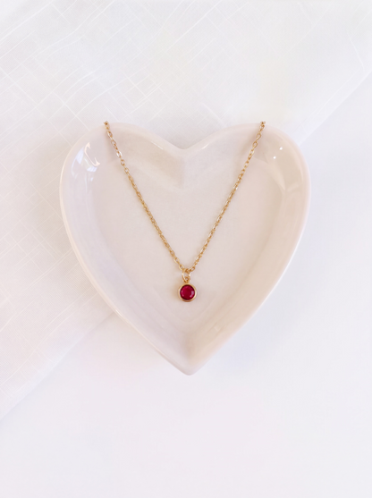 January - Siam, Swarovski Birth Month Necklace