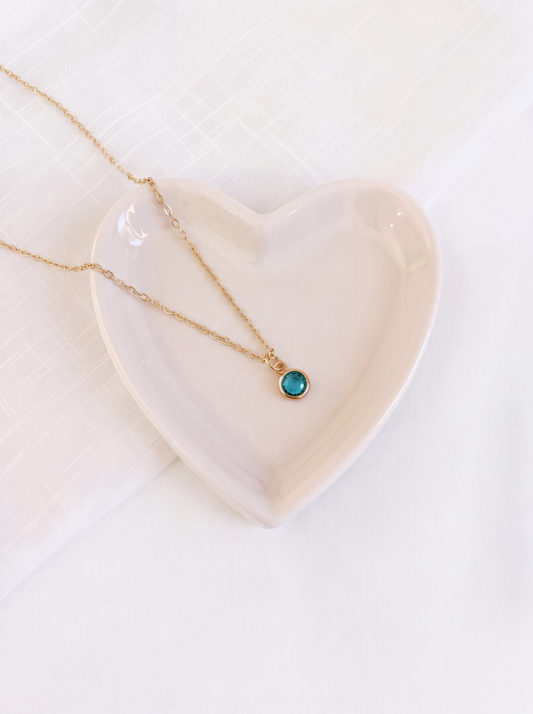 December - Blue Zircon, Swarovski Birth Month Necklace